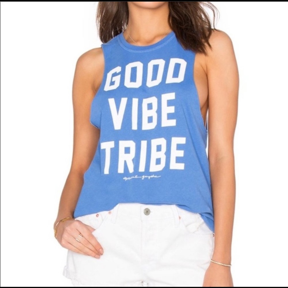 Spiritual Gangster Good Vibe Tribe Muscle Tank Size Medium